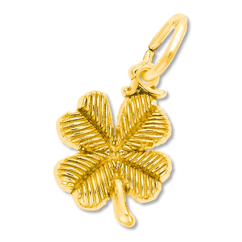 14K Real Gold Fashion Lucky Leaf Clover Bracelet