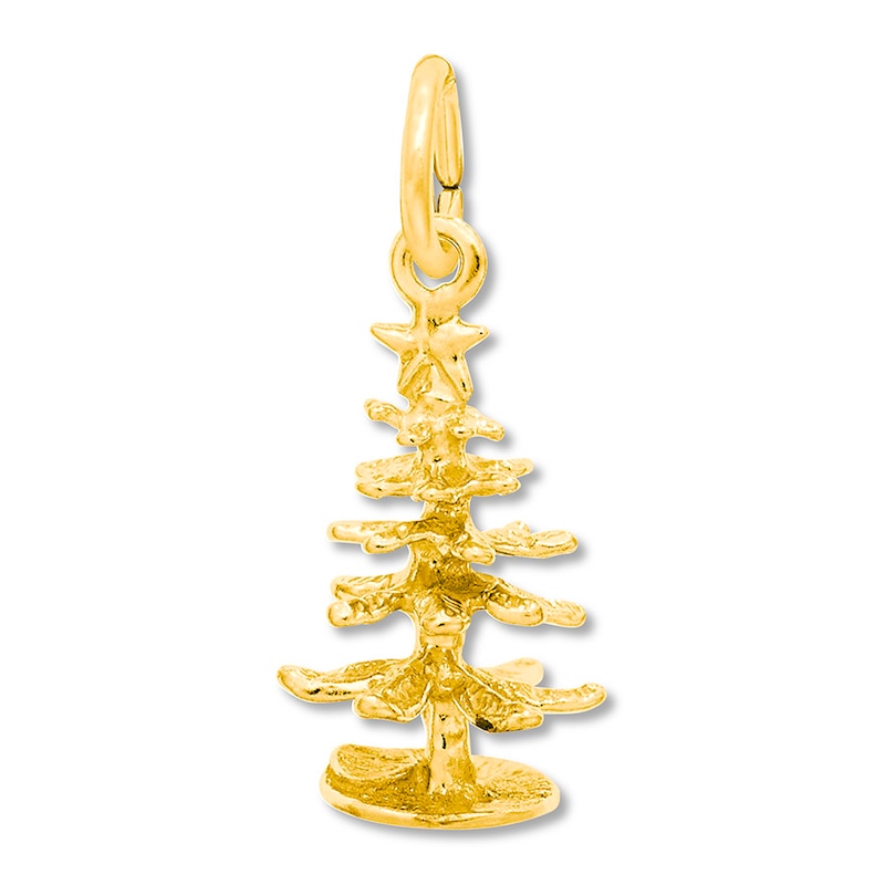 Main Image 1 of Christmas Tree Charm 14K Yellow Gold