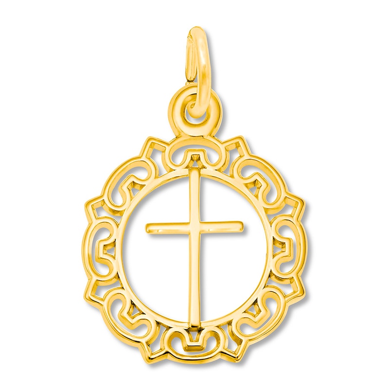 Cross Charm 14K Yellow Gold