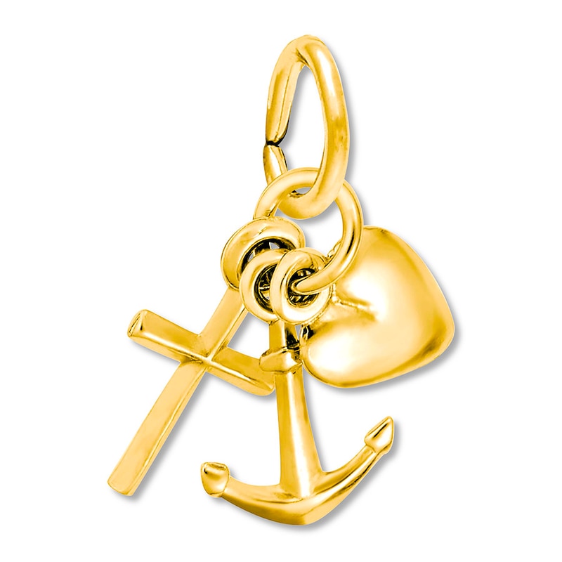 Main Image 1 of Faith/Hope/Charity 14K Yellow Gold Charm