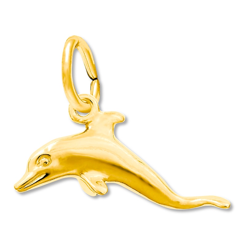 Main Image 1 of Dolphin Charm 14K Yellow Gold