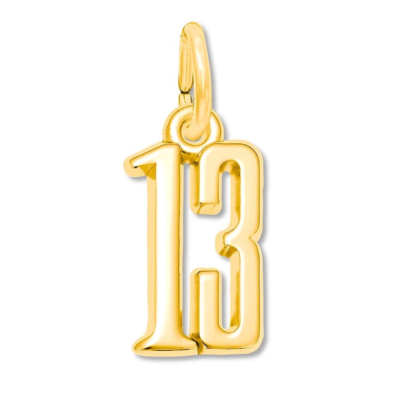 Main Image 1 of Number 13 Charm 14K Yellow Gold