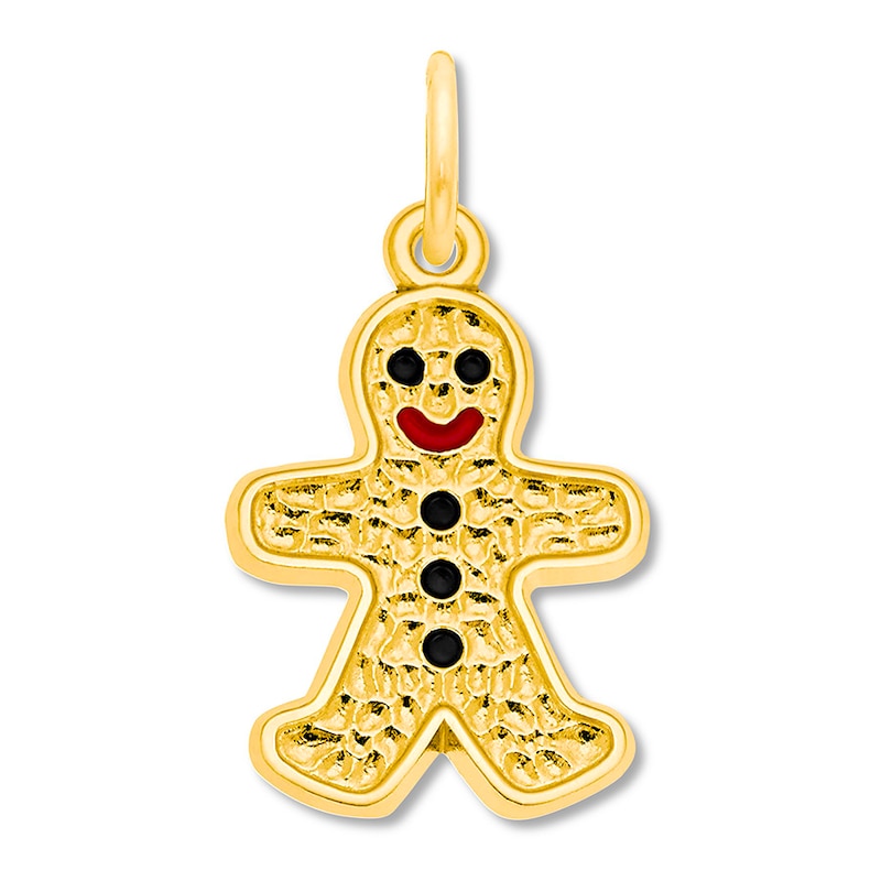 Main Image 1 of Gingerbread Man Charm 14K Yellow Gold