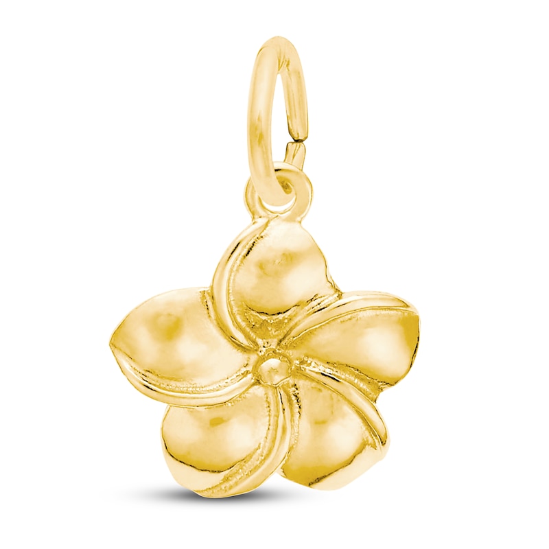 Main Image 1 of Plumeria Flower Charm 14K Yellow Gold