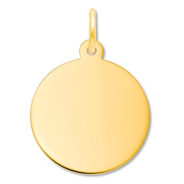 Round Disc Charm 14K Yellow Gold