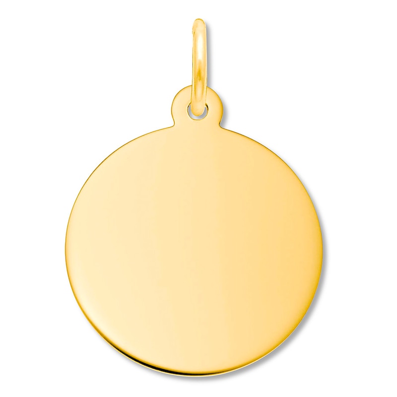 Main Image 1 of Round Disc Charm 14K Yellow Gold