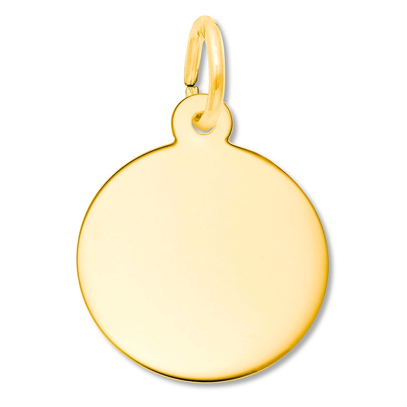 Main Image 1 of Round Disc Charm 14K Yellow Gold