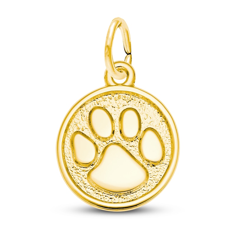 Main Image 1 of Paw Print Charm 14K Yellow Gold