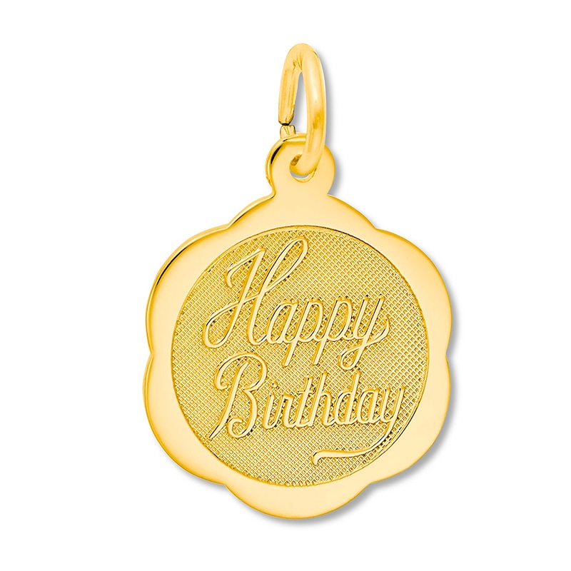 Main Image 1 of Happy Birthday Charm 14K Yellow Gold
