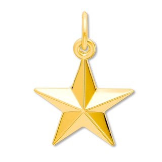 14k yellow gold small bb solid star wish upon a star pendant charm