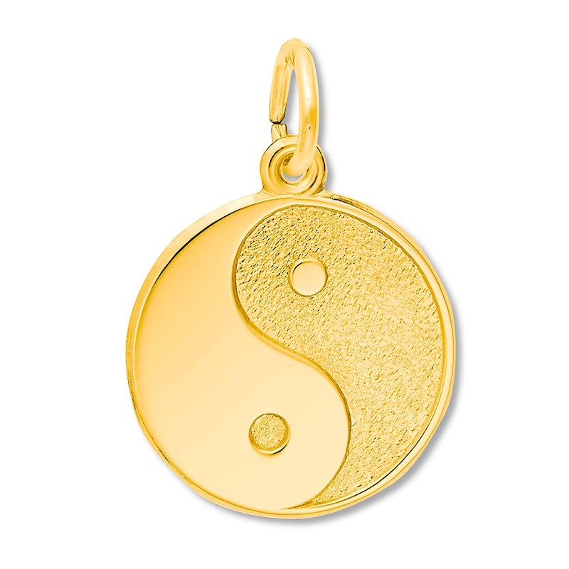 14K Gold Yin & Yang Diamond Necklace Charm