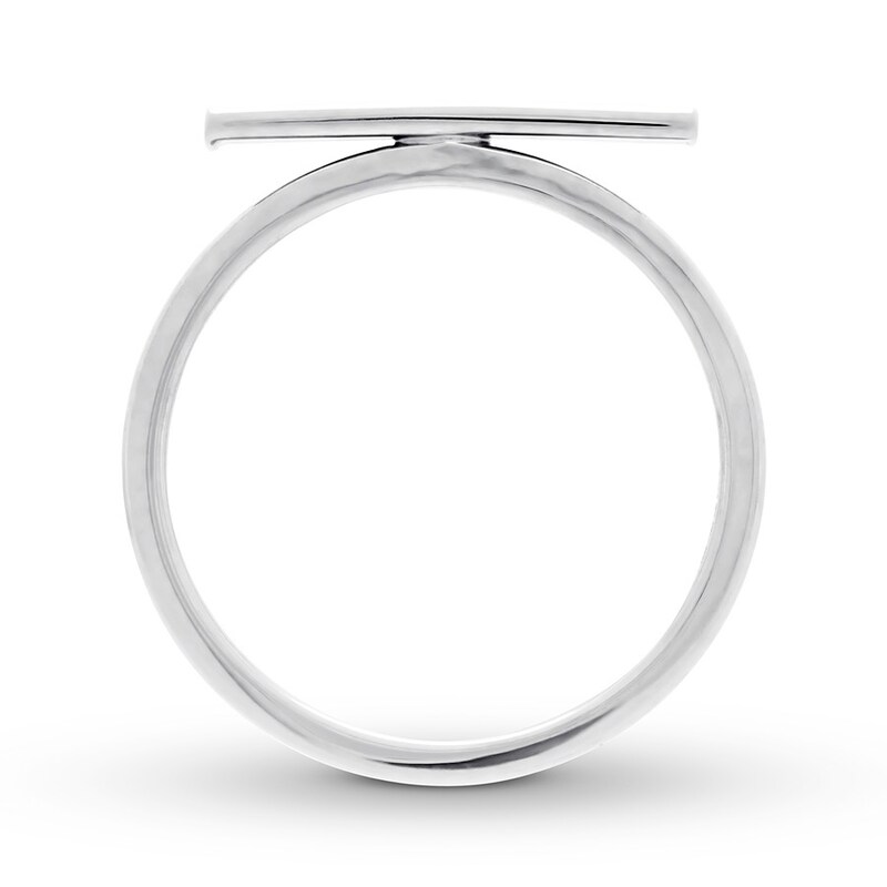 Textured Bar Ring 10K White Gold