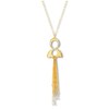 Geometric Dangle Necklace Brass & 14K Two-Tone Gold-Plated 33"