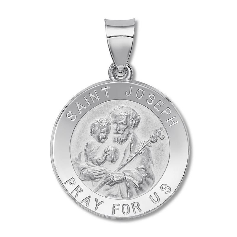 Main Image 1 of St. Joseph Medal Charm 14K White Gold