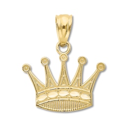 Crown Charm 14K Yellow Gold/Enamel