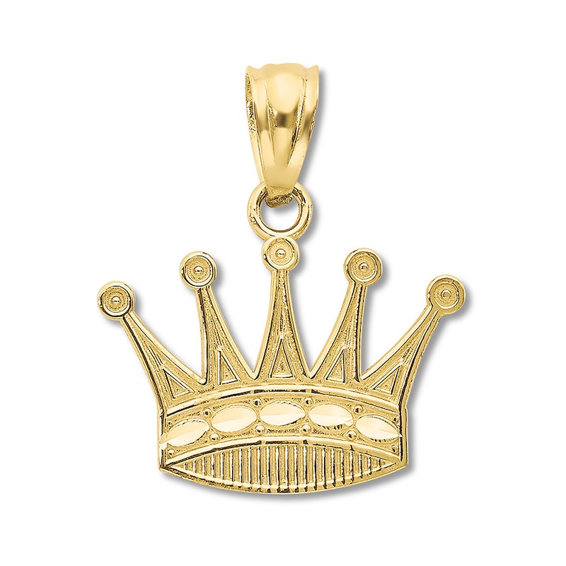 Crown Charm 14K Yellow Gold/Enamel