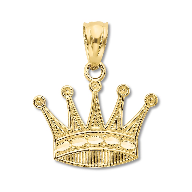 Main Image 1 of Crown Charm 14K Yellow Gold/Enamel