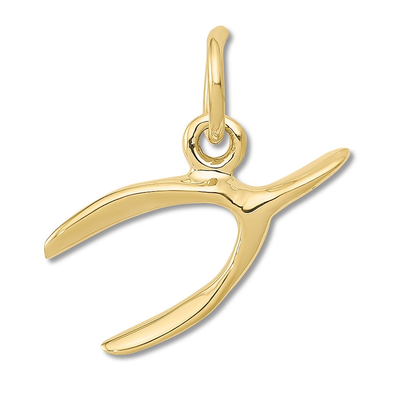 Main Image 1 of Wishbone Charm 14K Yellow Gold