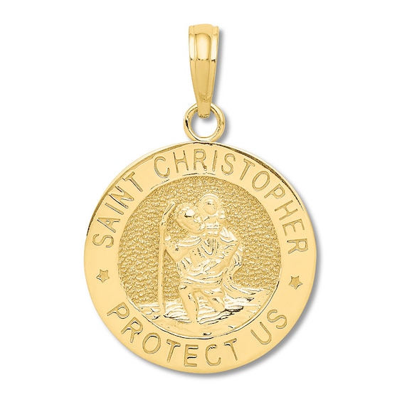 St. Christopher Medal Charm 14K Yellow Gold