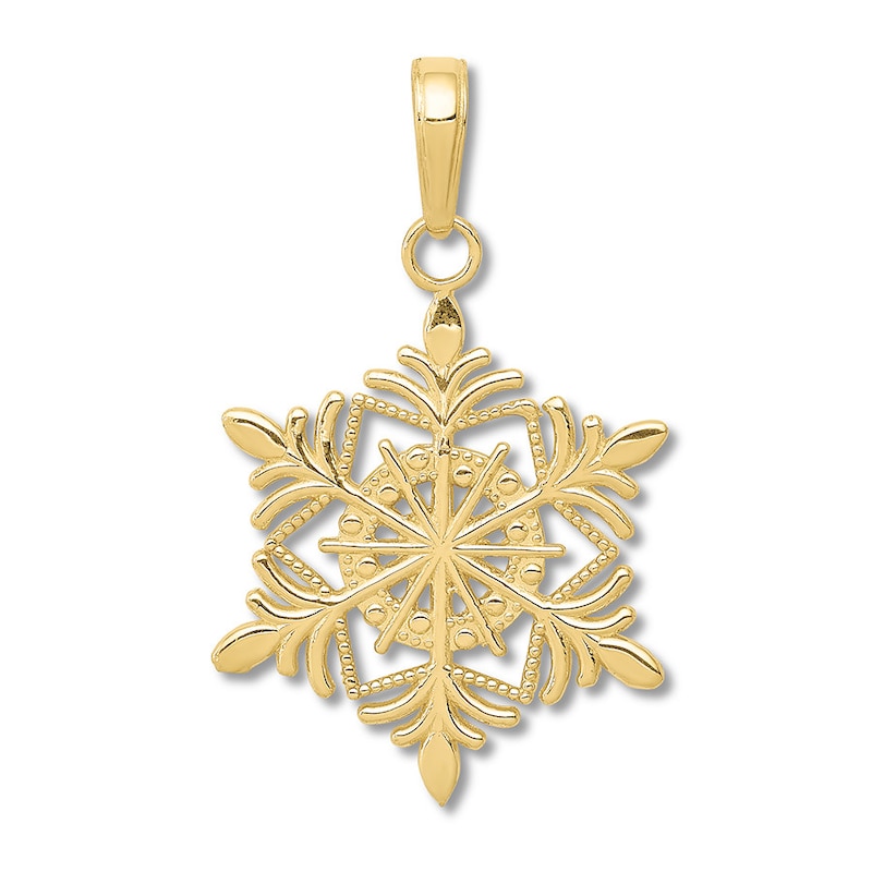 Main Image 1 of Snowflake Charm 14K Yellow Gold