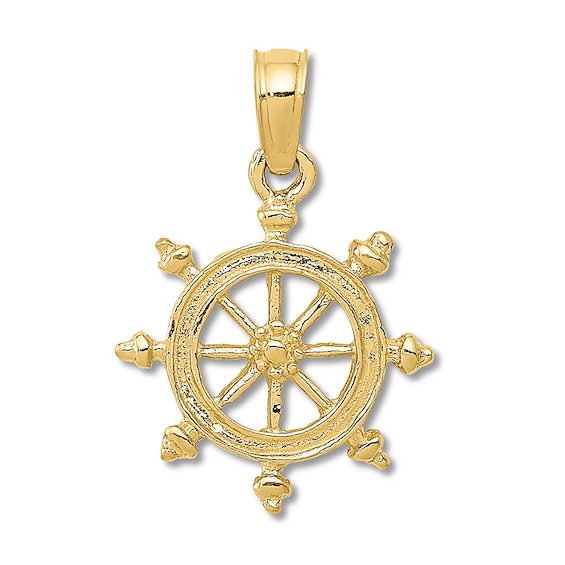 6 Pairs of Goldplated Ships Wheel Earrings Ships Wheel Charms