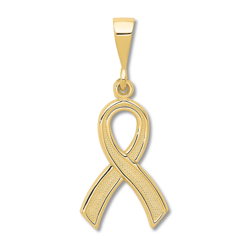 Awareness Ribbon Charm 14K Yellow Gold