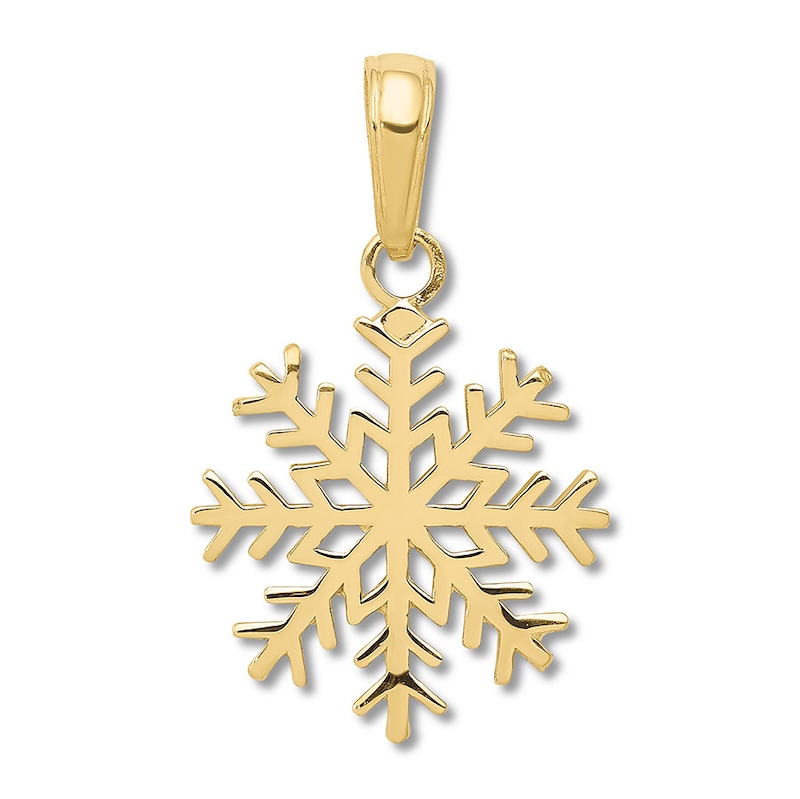 Main Image 1 of Snowflake Charm 14K Yellow Gold