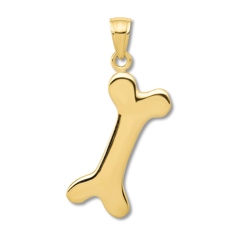 Main Image 1 of Dog Bone Charm 14K Yellow Gold