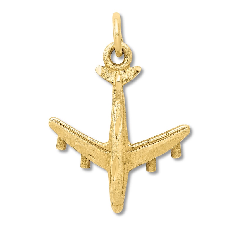 Main Image 1 of Airplane Charm 14K Yellow Gold