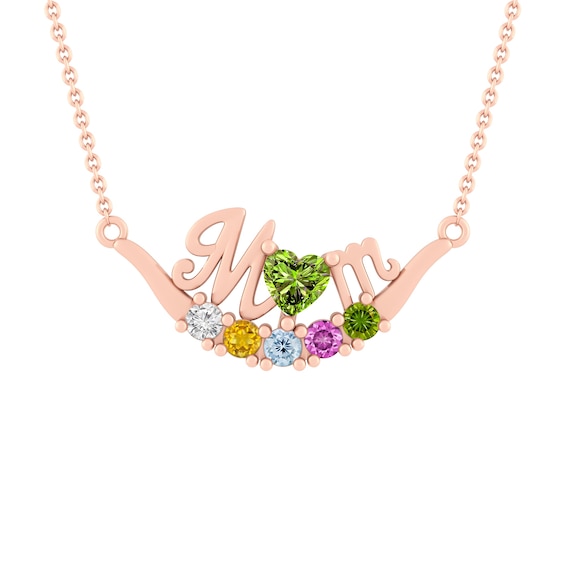 Birthstone 'Mom' Necklace