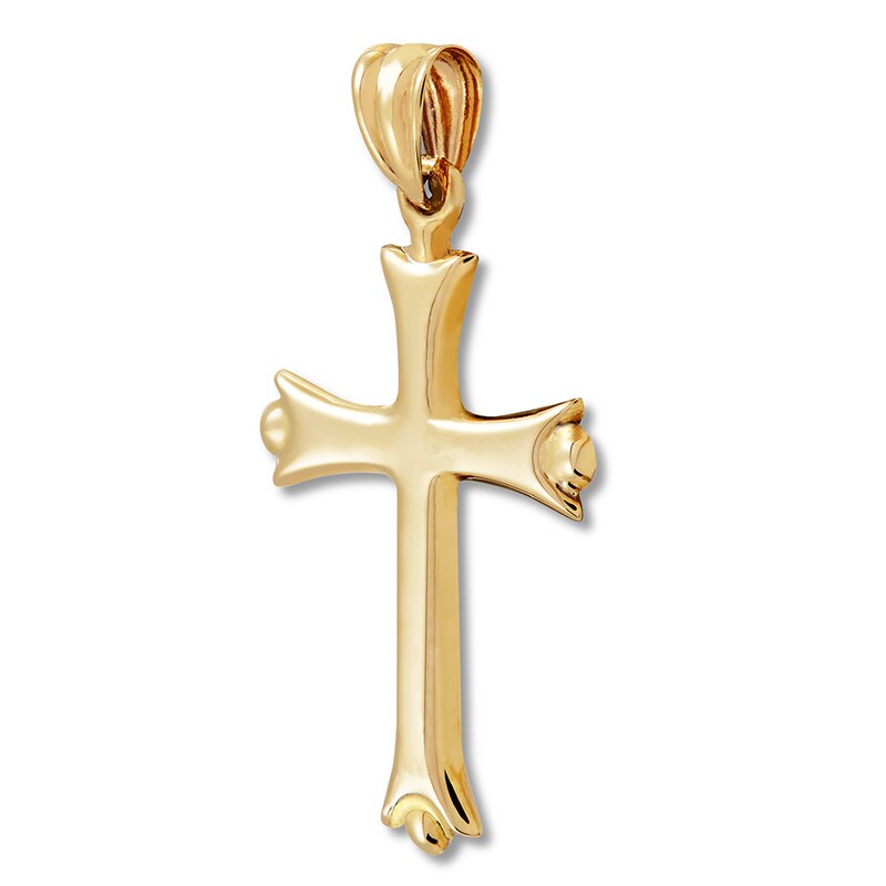 Reversible Cross Charm 14K Two-Tone Gold