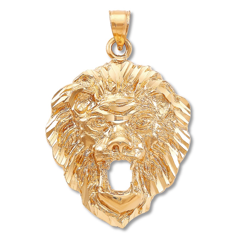 Main Image 1 of Men's Lion's Head Charm 14K Yellow Gold