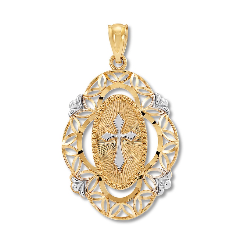 Main Image 1 of Cross Charm 10K Yellow Gold