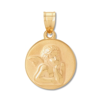 Mary Diamond-cut Medallion Charm 14K Yellow Gold