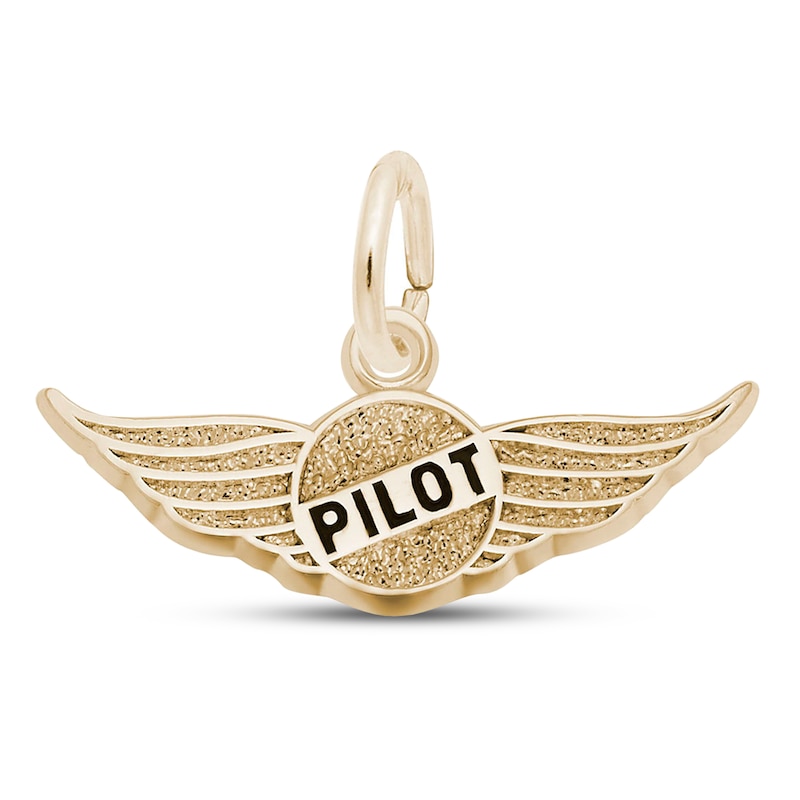 Main Image 1 of Pilot Wings Charm 14K Yellow Gold