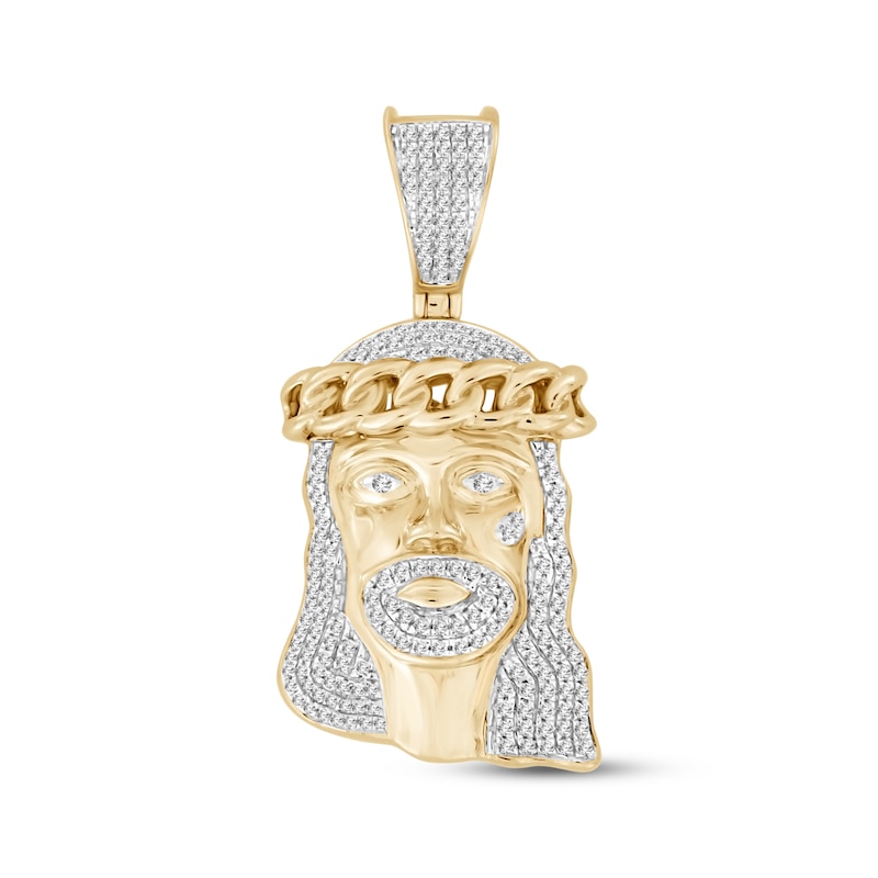 Men’s Diamond Jesus Pendant 1/2 ct tw 10K Yellow Gold