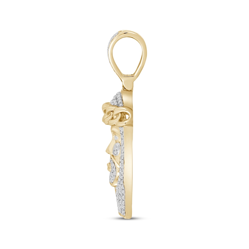 Men’s Diamond Jesus Pendant 1/2 ct tw 10K Yellow Gold