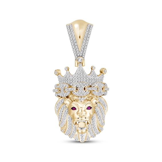 Details about   14k Gold Over Genuine Sterling Silver Lab Diamond Lion Face Custom Pendant Charm