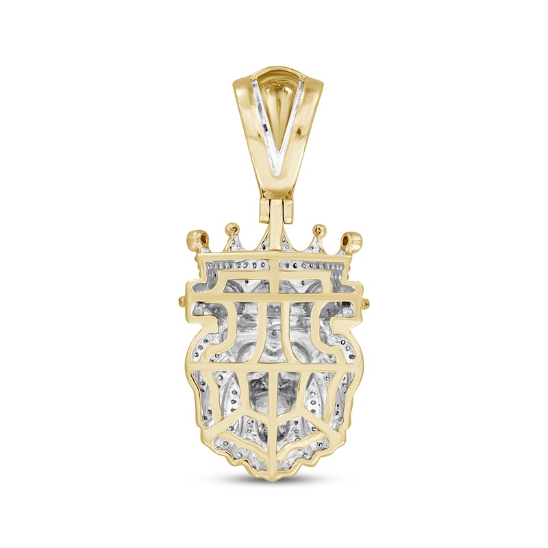 Men's Diamond Lion Head Pendant 3/4 ct tw 10K Yellow Gold