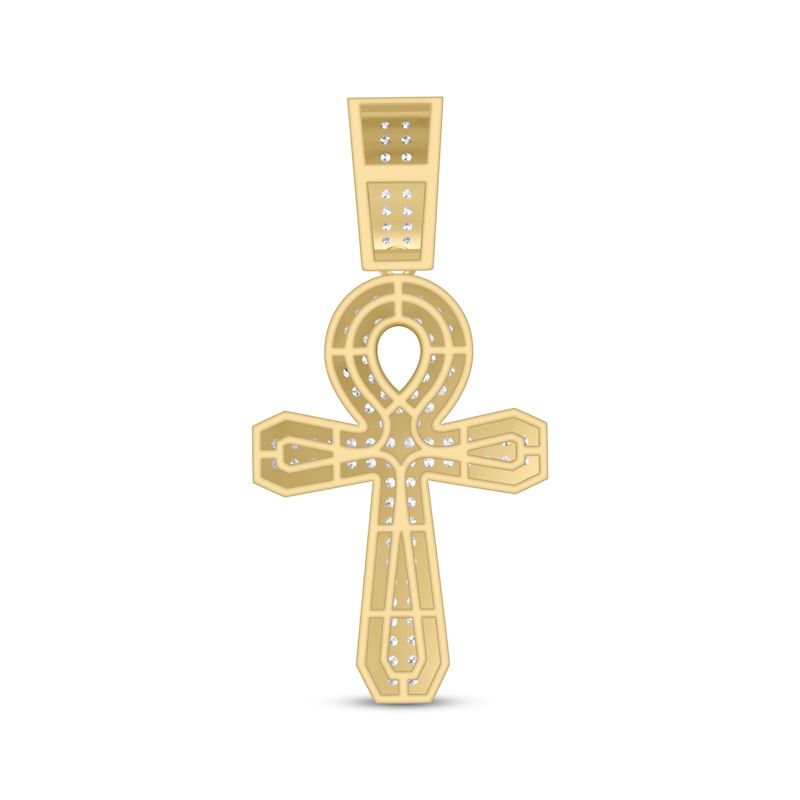 Men's Diamond Cross Pendant 1 ct tw 10K Yellow Gold