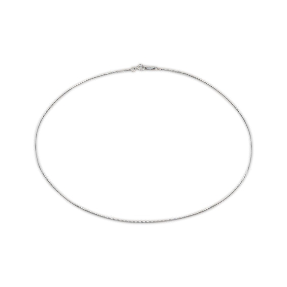 Box Chain Solid 14K White Gold 18"