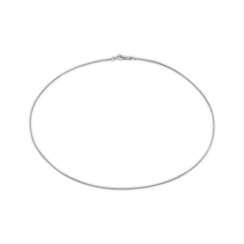 Solid Box Chain 14K White Gold 18"