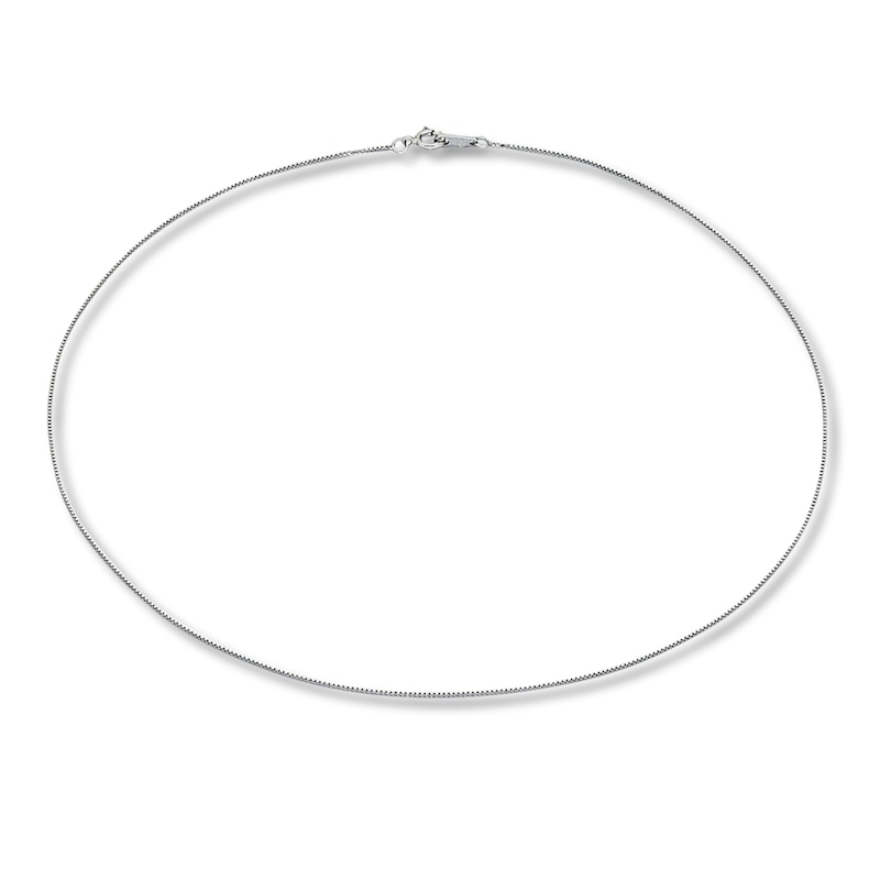 Solid Box Chain 14K White Gold 18"