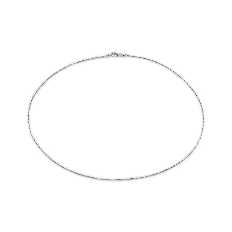 Solid Box Chain 14K White Gold 18"