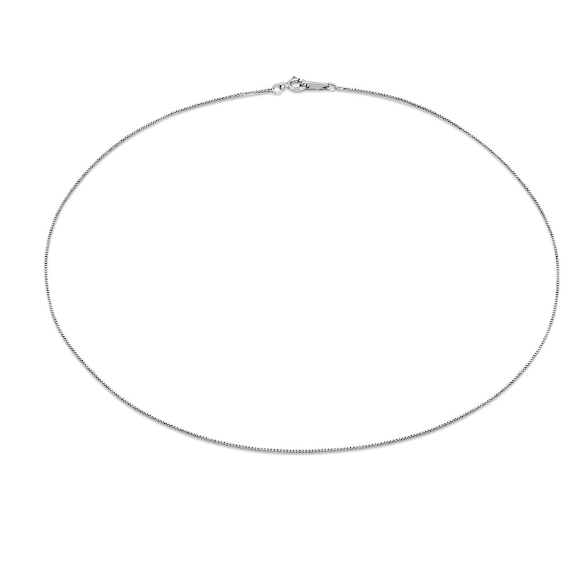 Solid Box Chain 14K White Gold 18"