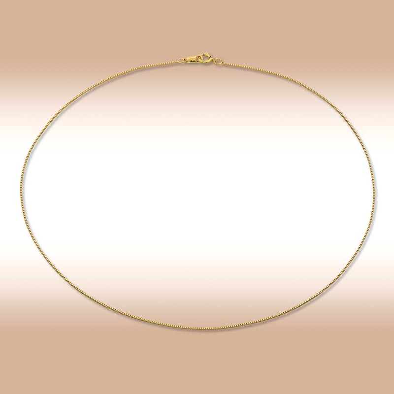 Solid Box Chain 14K Yellow Gold 16"