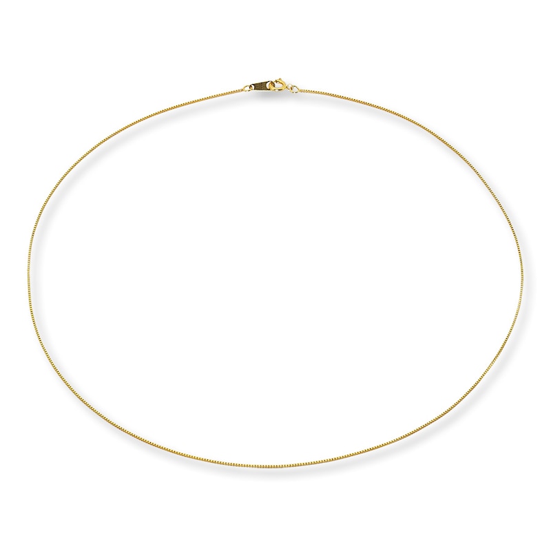 Main Image 2 of Box Chain Solid 14K Yellow Gold 18&quot;