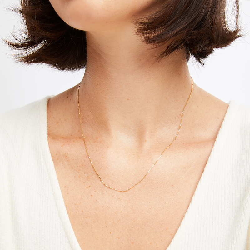 Main Image 3 of Box Chain Solid 14K Yellow Gold 18&quot;