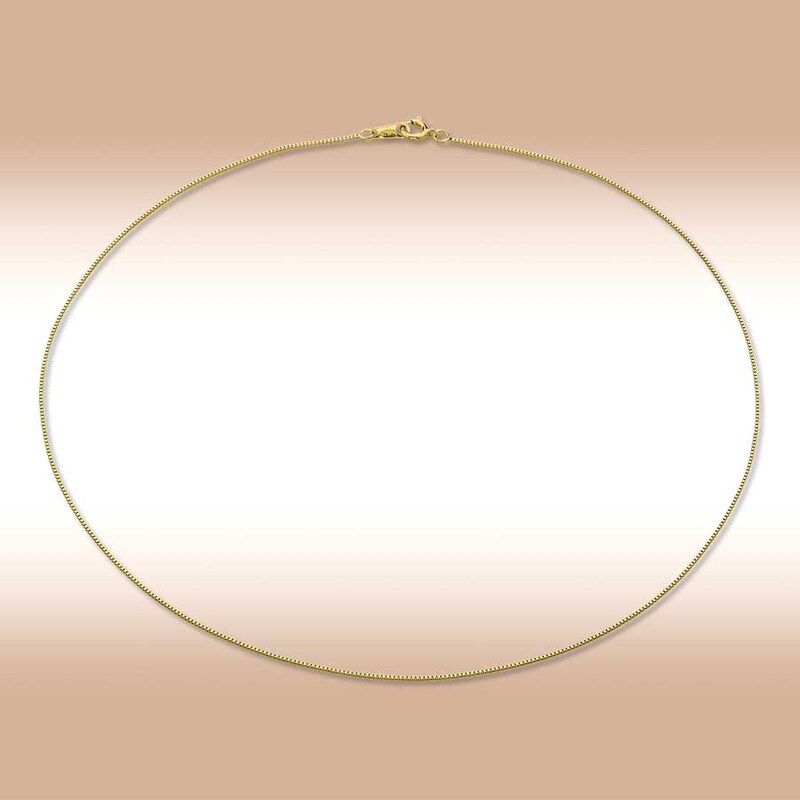 Main Image 2 of Box Chain Solid 14K Yellow Gold 20&quot;