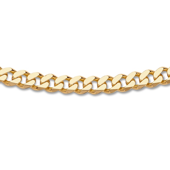 Solid Curb Link Bracelet 14K Yellow Gold 8.75"